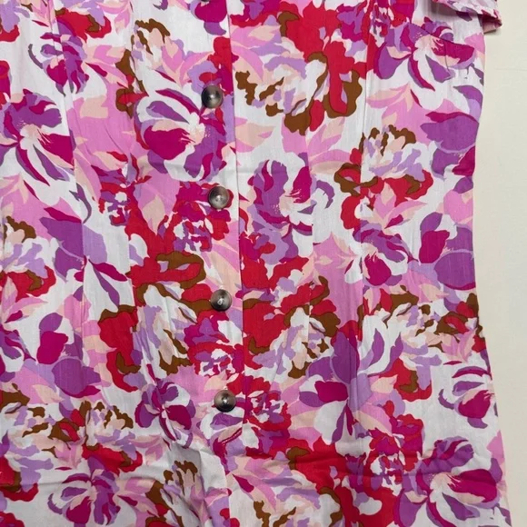 Steve Madden Pink and Red Floral Romper - Picture 4 of 5